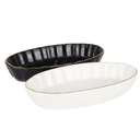 PLAT CERAMIQUE 16X8 CM MIX NOIR/BLANC