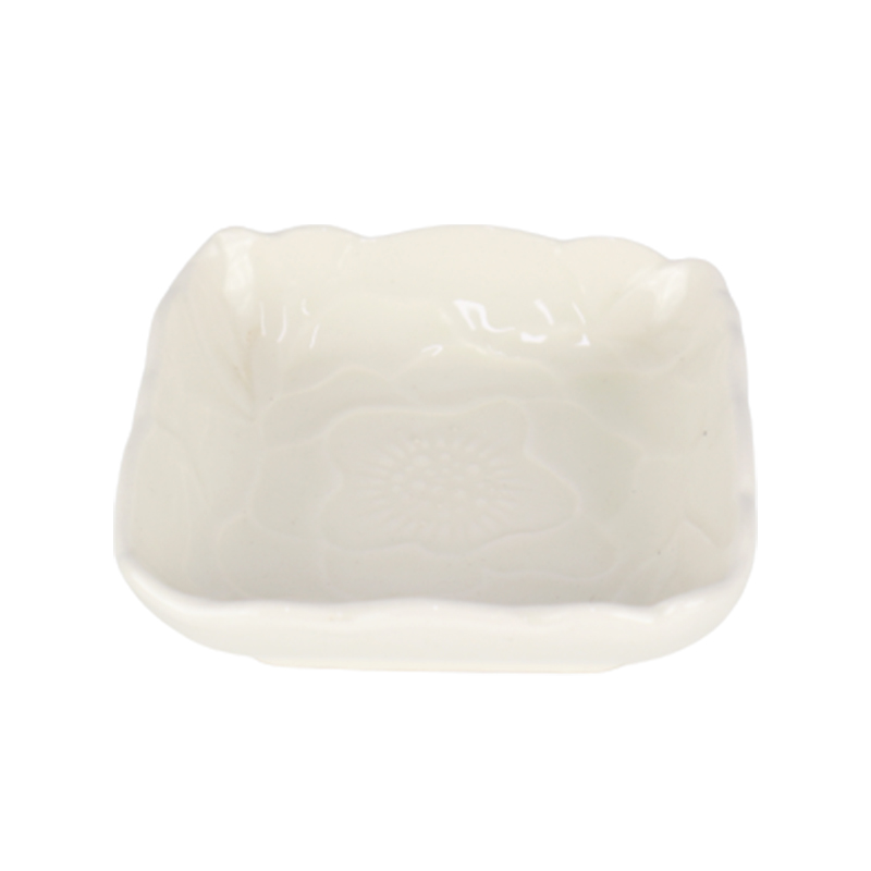 PLAT CERAMIQUE 11 X 11 CM BLANC