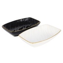 PLAT CERAMIQUE 14 X 9 CM MIX NOIR/BLANC