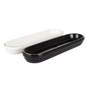 PLAT CERAMIQUE 23 X 7 CM MIX NOIR/BLANC
