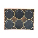 SET 6 PLATS PLASTIQUE (6 X (10CM) NOIR