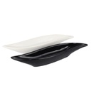 SET 2 PLATS CERAMIQUE (2 X (19X4,5 CM) MIX NOIR/BLANC