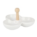 PLAT CERAMIQUE 3 COMPARTIMENTS 15 CM MIX NOIR/BLANC