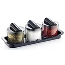 SET RANGE EPICES PLASTIQUE 27 X 9 X 8 CM NOIR