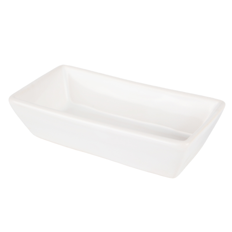 PLAT CERAMIQUE 12,5 X 6 X 3 CM BLANC