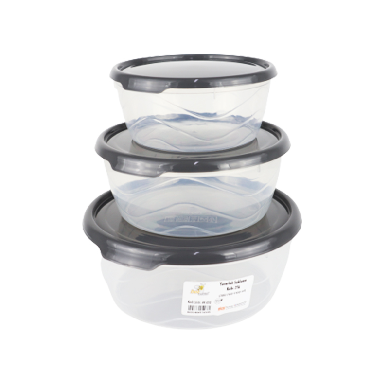 SET 3 BOITES PLASTIQUE (300-700-1100ml) GRIS