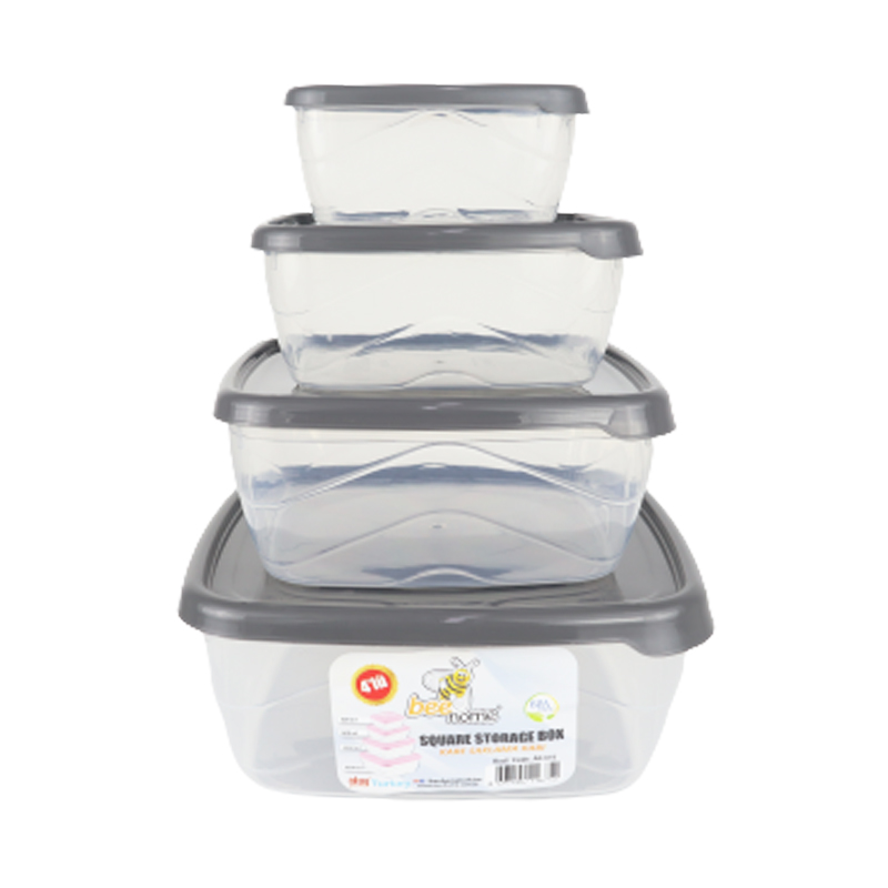 SET 4 BOITES PLASTIQUE
(500ML-900ML-1500ML-2500ML) GRIS