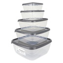 SET 5 BOITES PLASTIQUE(250ML-500ML-900ML-1500ML-2500ML) GRIS