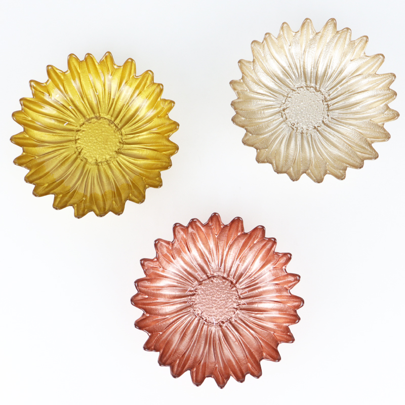 ASSIETTE DESIGN VERRE 14 X 14 CM COULEURS MIX