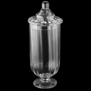 PRESENTOIR ALIMENTS VERRE 15x40 cm AVEC PIED + COUVERCLE