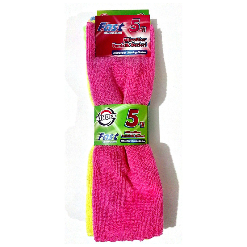 LOT DE 5 TORCHONS MICROFIBRE (33 X 27 CM)