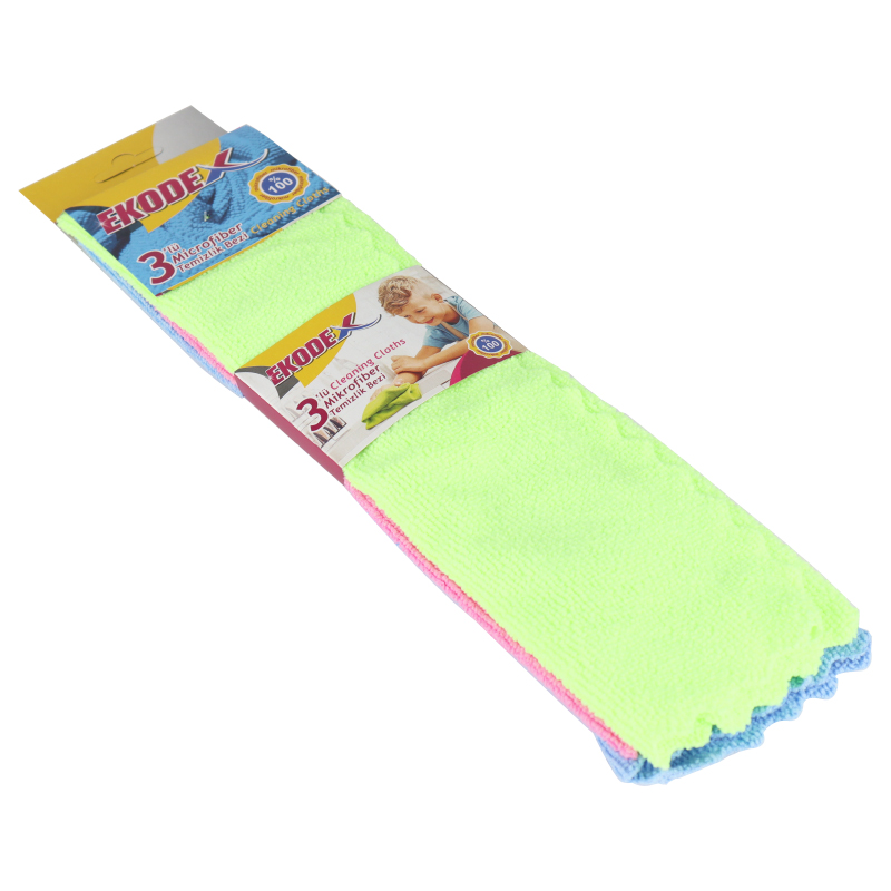 LOT DE 3 TORCHONS MICROFIBRE 25 X 35 CM

