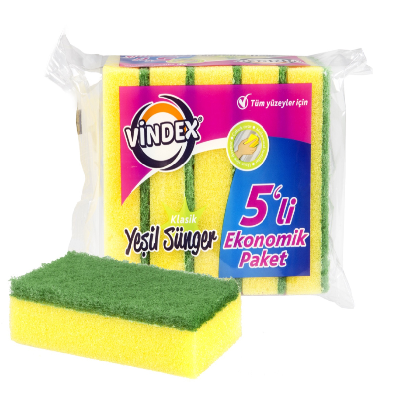 LOT DE 5 EPONGES 11 X 6,5 X 3 CM