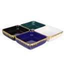 PLAT CERAMIQUE 8,5 X 8,5 X 3 CM MIX BLANC/NOIR/BLEU/VERT