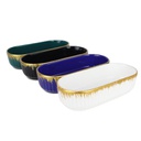 PLAT CERAMIQUE 19 X 8,5 X 4,5 CM MIX BLANC/NOIR/BLEU/VERT