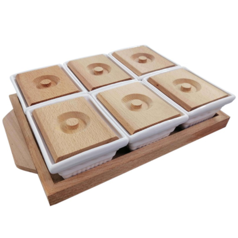 SET CERAMIQUE 6 COMPARTIMENTS 30 X 21 X 5,5 CM