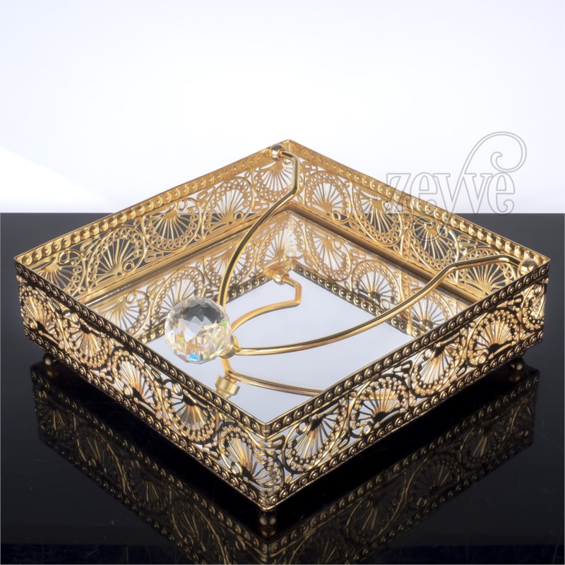 PORTE SERVIETTE DECO 18X18 cm MODELE OR 