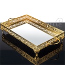 PLATEAU DECO RECTANGULAIRE 52X27 CM MODELE OR 