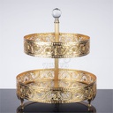 PLATEAU DECO ROND 2 NIVEAUX 30-26 CM MODELE OR 