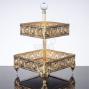 PLATEAU DECO CARRE 2 NIVEAUX 18X30 CM MODELE OR 