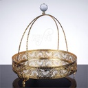 PLATEAU DECO POIGNEE ROND 30X25 CM MODELE OR 