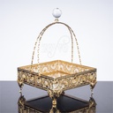 PLATEAU DECO POIGNEE CARRE 18X18X26 CM MODELE OR 
