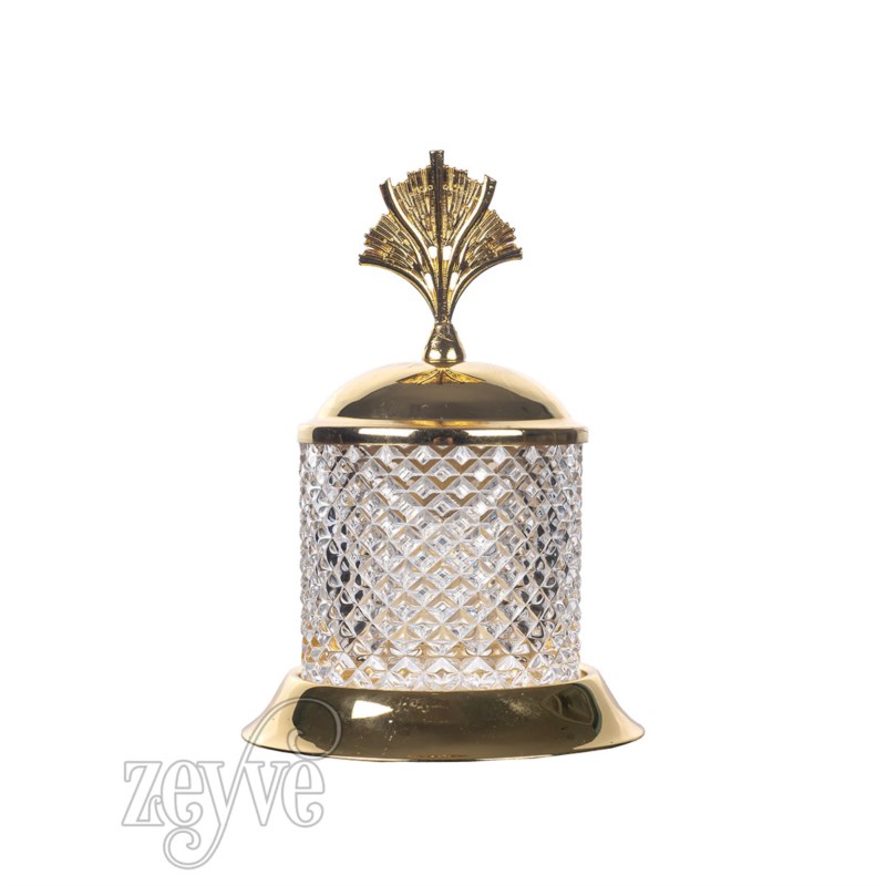BOITE DECO VERRE CRYSTAL 19x12 CM MODELE OR 