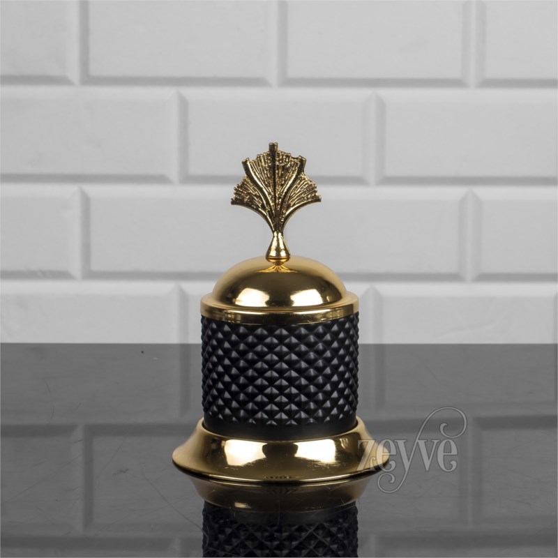 BOITE DECO VERRE NOIR 19x12 CM MODELE OR 