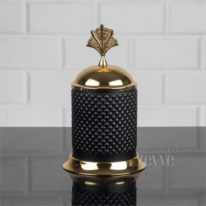 BOITE DECO VERRE NOIR 22x13 CM MODELE OR 
