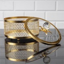 BOITE DECO AVEC COUVERCLE VERRE 12X15 CM MODELE OR
