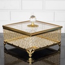 BOITE DECO CARRE VERRE 14X14X15CM MODELE OR 