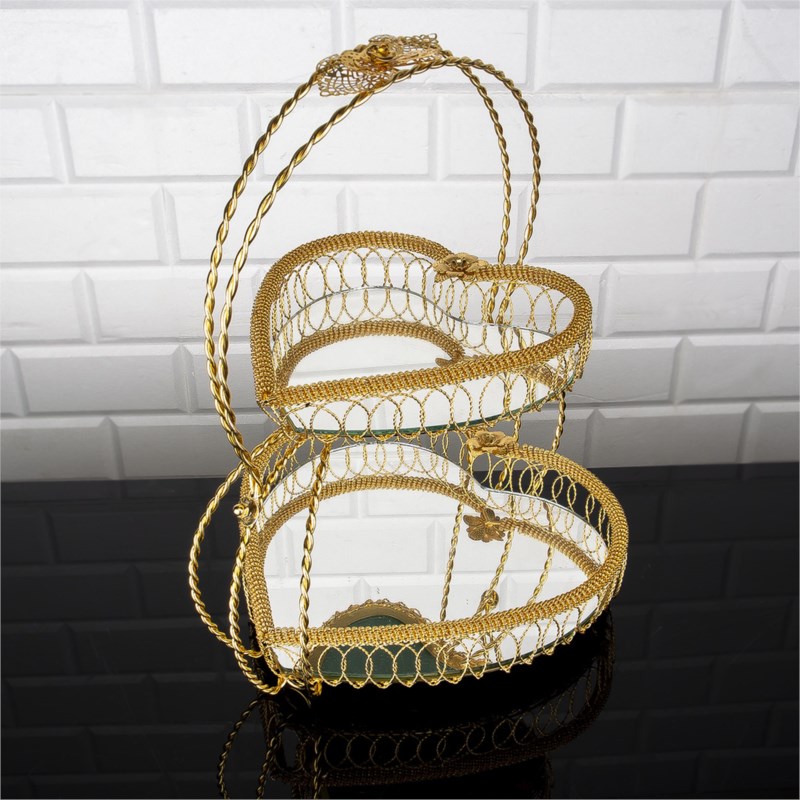 PLATEAU PRESENTATION 2 NIVEAUX 38X30X28 CM MODELE OR 