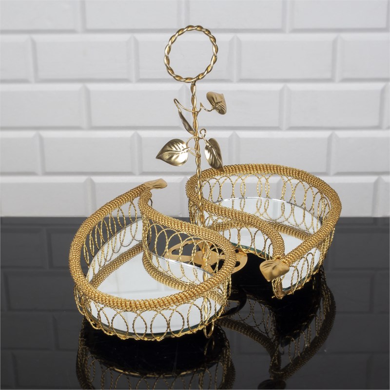 PLATEAU PRESENTATION 2 COMPARTIMENTS 30X20X25 CM MODELE OR 