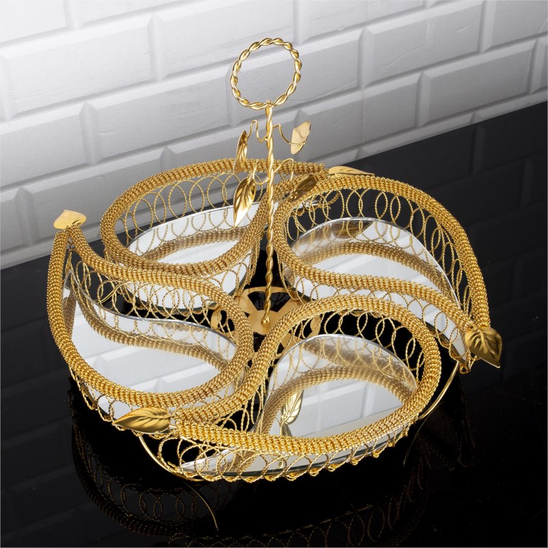 PLATEAU PRESENTATION 4 COMPARTIMENTS 28X34 CM MODELE OR 