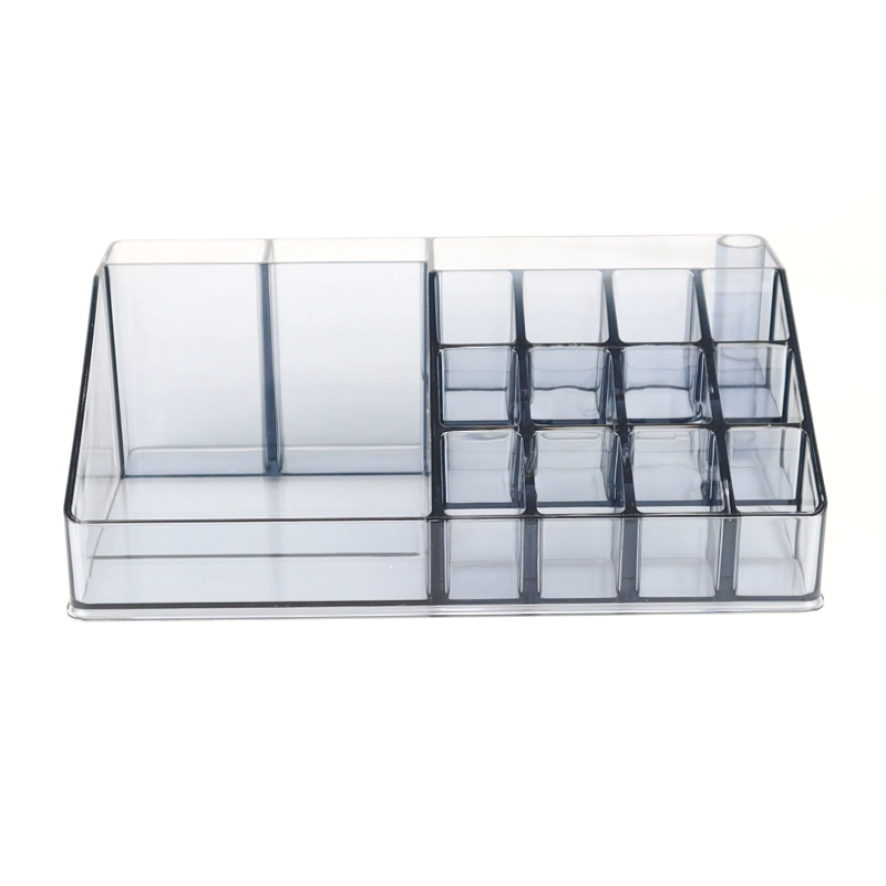 BOITE RANGEMENT MAQUILLAGE 22 X 13 X 8 CM FUME