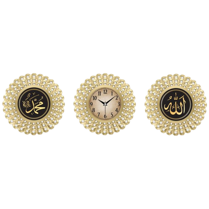 SET 3 PIECES (2 MIRROIRS + SIGNE RELIGIEUX) 35 CM. MIX OR/ARGENT