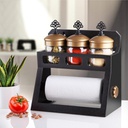 SET RANGE EPICES 3 PIECES 425 CC VERRE + PORTE SERVIETTE MIX OR/NOIR