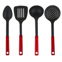 1 PIECE MIX CUILLERE/SPATULE/LOUCHE COULEURS NOIR/ROUGE