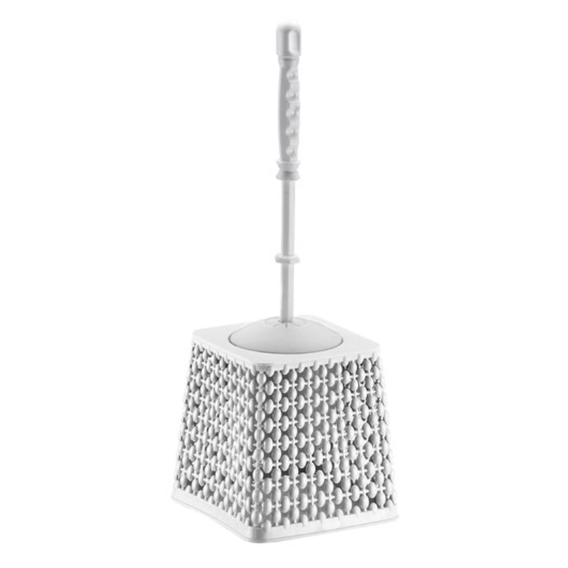 BROSSE WC 14X14X41 CM MIX GRIS/BLANC/ROSE