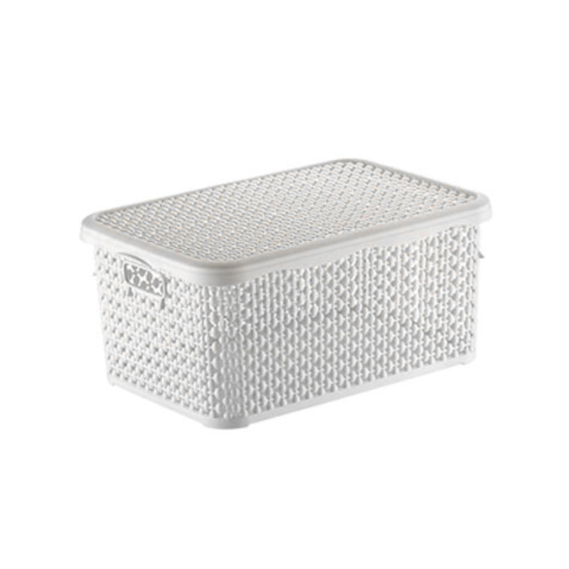 BOITE RANGEMENT 2.5 LITRES MIX GRIS/BLANC/ROSE