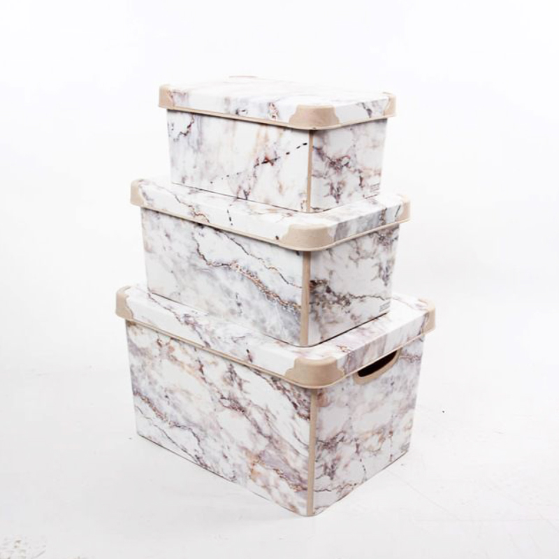 3 BOITES DE RANGEMENT DESIGN MARBRE (19X28X13 / 23X34X16 / 29X29X23 CM