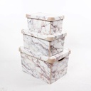 3 BOITES DE RANGEMENT DESIGN MARBRE (19X28X13 / 23X34X16 / 29X29X23 CM
