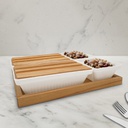 SET PLASTIQUE 4 COMPARTIMENTS (2x 10X8X4.5 CM / 2x 16X10X4.5 CM) + SUPPORT 24X19X5 CM MIX BLANC/NOIR