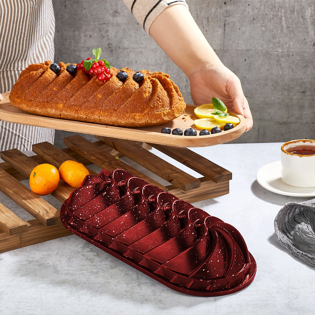 MOULE GRANIT CAKE 33X15X7 CM MIX NOIR/ROSE/OR/ROUGE