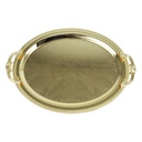 PLATEAU DECO OVAL METAL 41X28 CM AVEC POIGNEES MODELE OR 