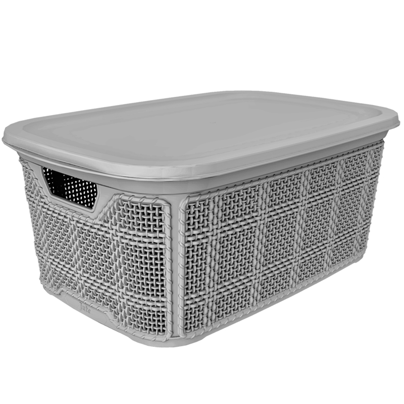 BOITE RANGEMENT 26 LITRES MIX BEIGE/VIOLET/GRIS