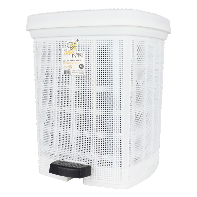 POUBELLE A PEDALE 12 LITRES BLANC
