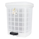 POUBELLE A PEDALE 12 LITRES BLANC