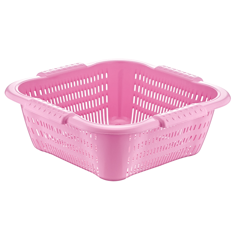 PASSOIRE CARRE 7 LITRES MIX ROSE/VIOLET/VERT