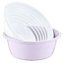 SET PASSOIRE+BASSINE RONDE 7 LITRES MIX BLEU/ROSE/GRIS